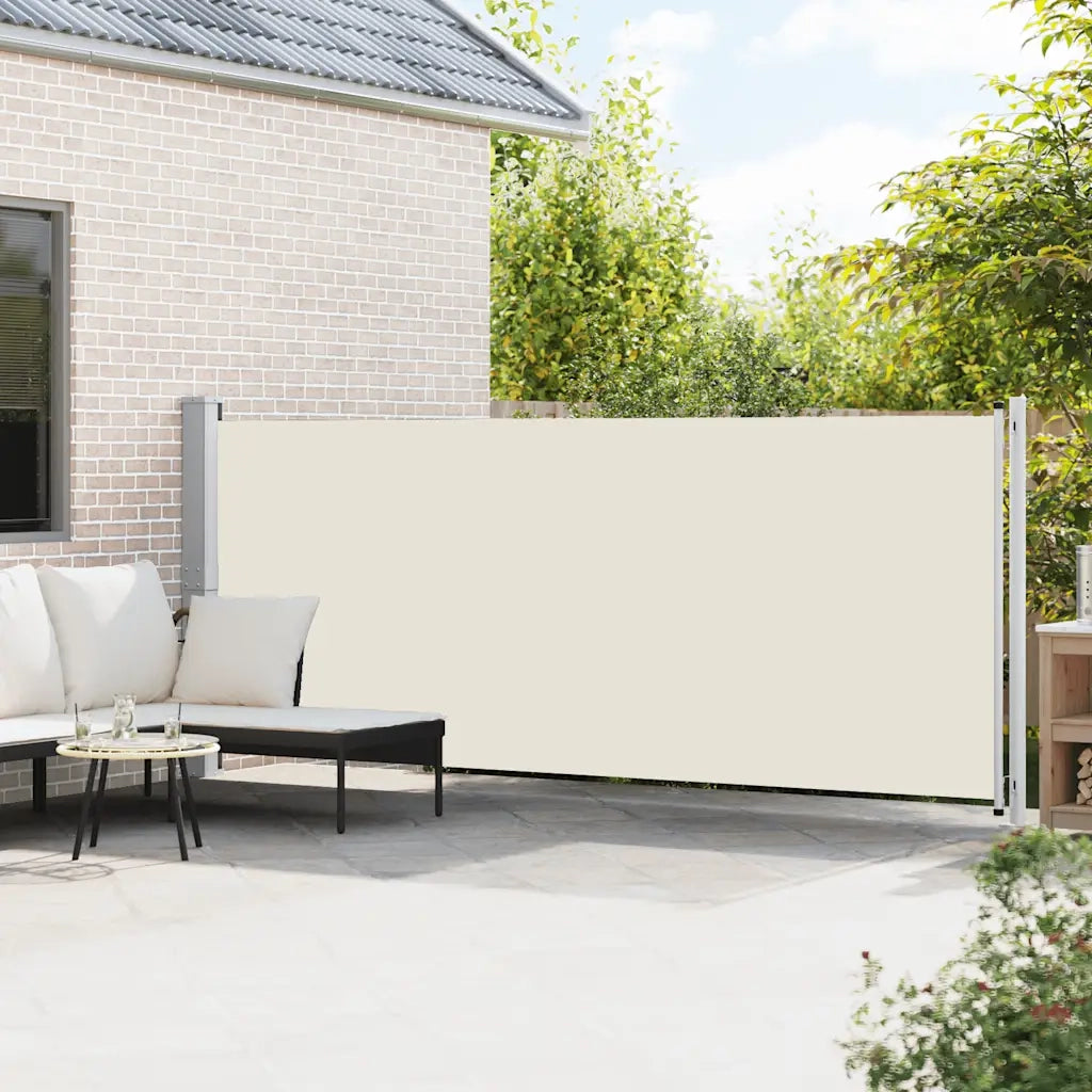Tenda Laterale Retrattile per Patio 614x160 cm Crema 313376