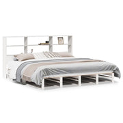 Letto matrimoniale | Letto per adulti | Letto Libreria senza Materasso Bianco 180x200 cm Legno Massello