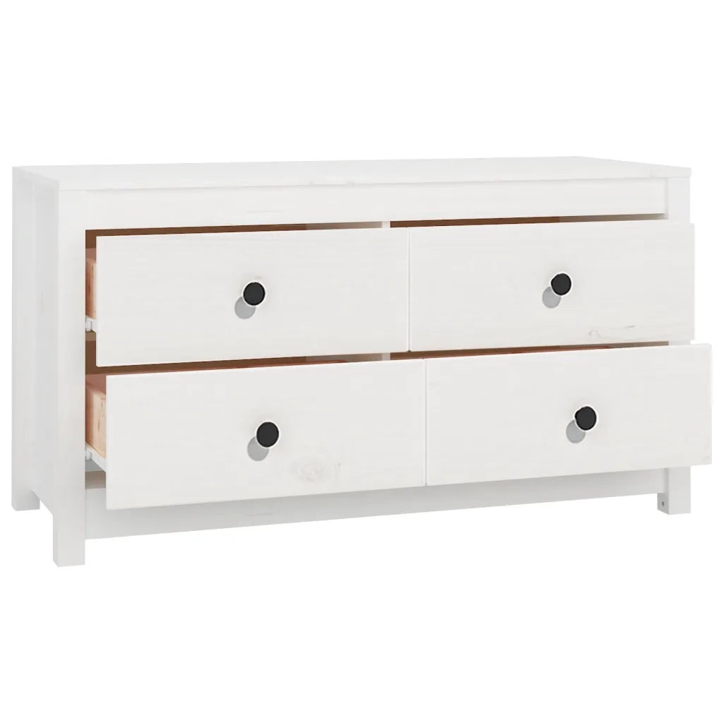 Armadietto Bianco 100x40x54 cm in Legno Massello di Pino