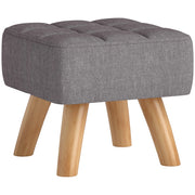 Pouf in tessuto con gambe in legno ¨C zephmum ¨C grigio 27x27x26 cm