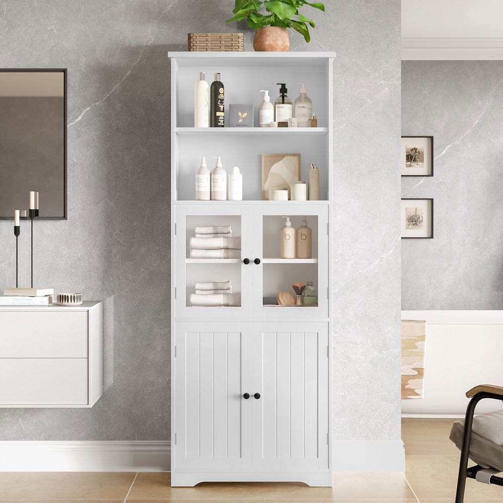 Armadio-Xylo-57.5x28.5x160cm bagno vetro ripiani regolabili