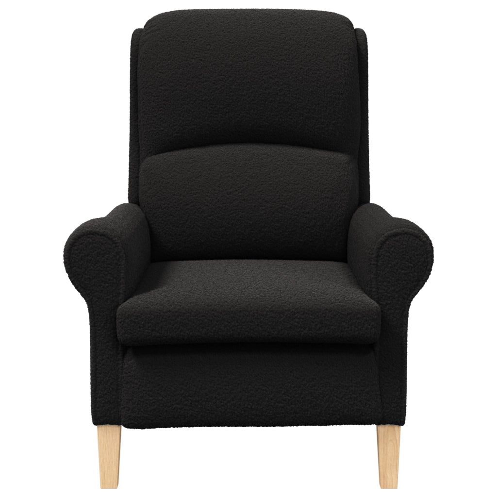 Poltrona Ergonomica Nero Tessuto, Legno Standard Ergonomica