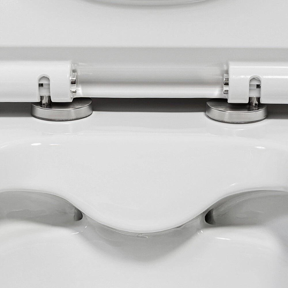 Wc filomuro Rimless serie Malaga in ceramica bianco lucido