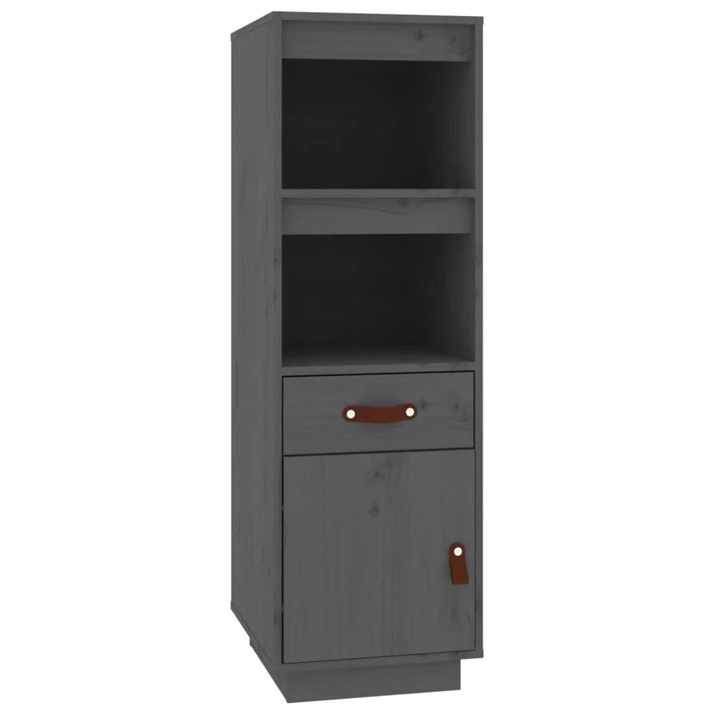 Buffet credenza cassettiera armadio mobile contenitore organizer cucina soggiorno salotto alto 34 x 40 x 108,5 cm legno di pino massiccio grigio 02_0034223