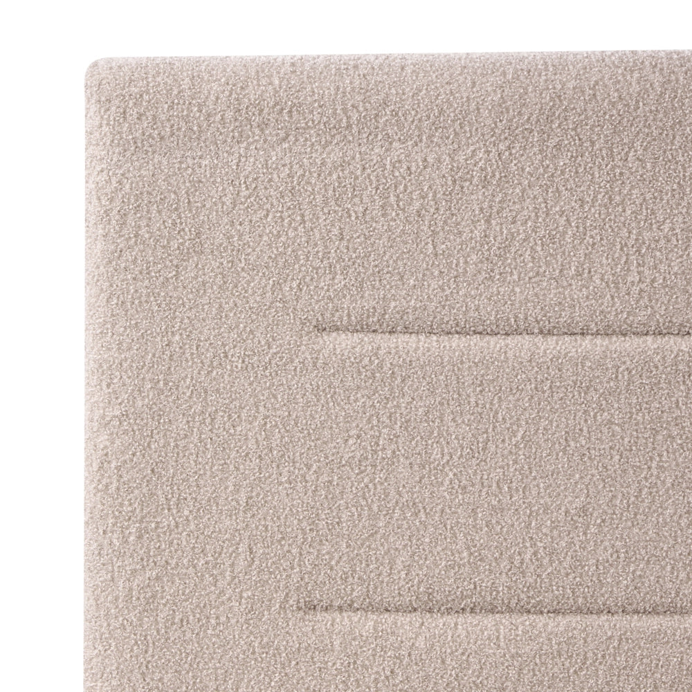 Letto ottomano beige bouclé 160x200 cm con testiera sollevabile e base a doghe Design moderno