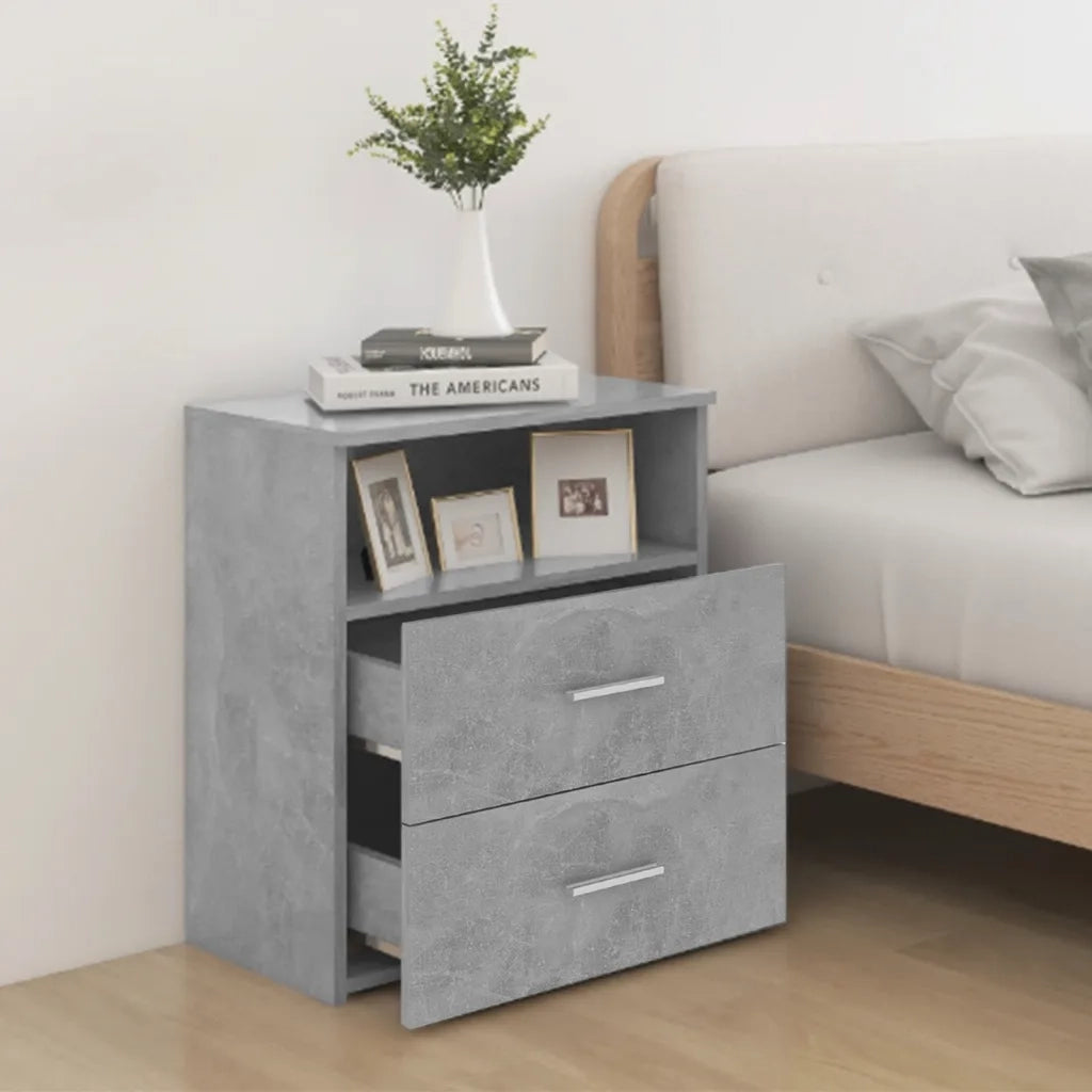 Comodino-Tavolino da notte Grigio Cemento 50x32x60 cm