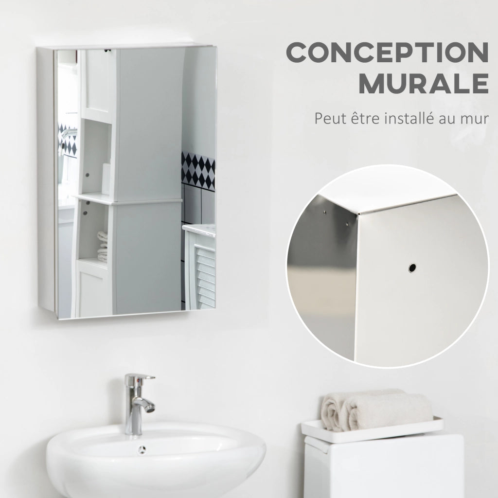Armadietto Specchio Bagno Sospeso ¨C zephmum ¨C Acciaio Inox 39x12x60 cm