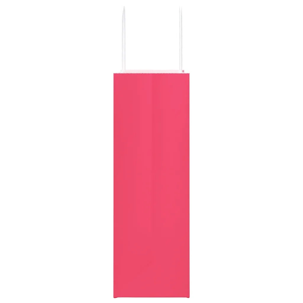 Sacchetti di Carta 250 pz con Manici Rosa 26x12x35 cm