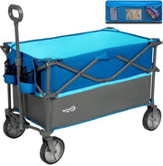Carrozzina pieghevole 225 litri grande superficie carico - resistente fino a 120 kg - inclusa ciotola e tasca laterale - vettura di trasporto - vettura di carico - vettura pieghevole per giardino