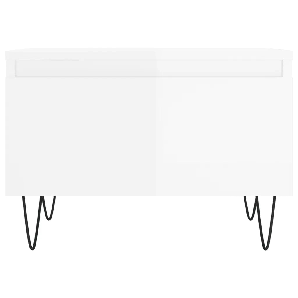 2 pz Tavolini salotto | Tavolino da caff¨¨ | Tavolino da Soggiorno Bianco Lucido 50x46x35cm Legno Multistrato