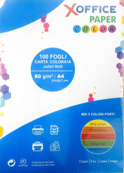 CARTA A4 80 GR 100 FOGLI CARTA COLORATA FORTI
