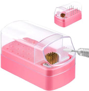 Organizzatore 2-in-1 per unghie - Cassa di Organizzazione Stoffa - Pennello per la Pulizia - Scatola di Archiviazione - Kit per Manicure - 30 Fessure - Organizzatore per unghie e Bit