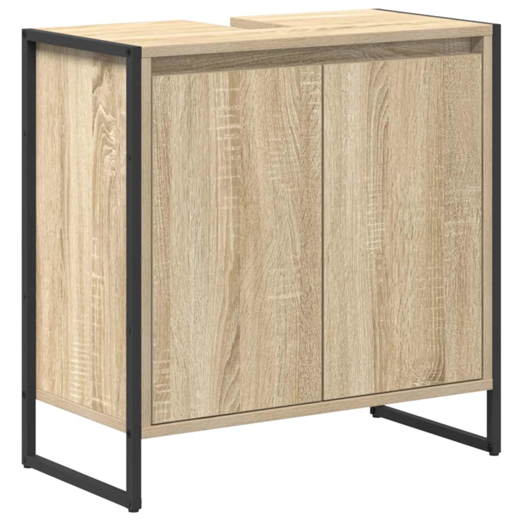 Set di mobili per il Bagno | Armadio da bagno Rovere Sonoma Legno multistrato