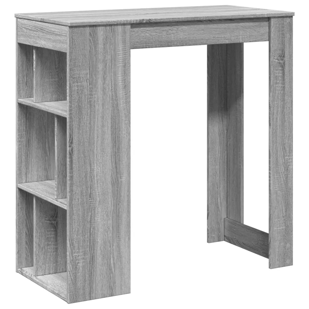 vidaXL Tavolo Bar con Rastrelliera Grigio 102x50x103,5 cm Multistrato