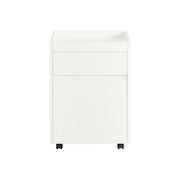 Carrello da ufficio Armadi archivio traslabili Tavolino stampante Comodino con ruote bianco 40x40x54cm FBT121-W