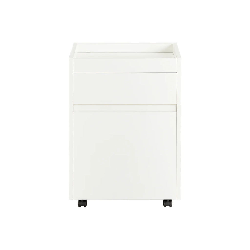 Carrello da ufficio Armadi archivio traslabili Tavolino stampante Comodino con ruote bianco 40x40x54cm FBT121-W