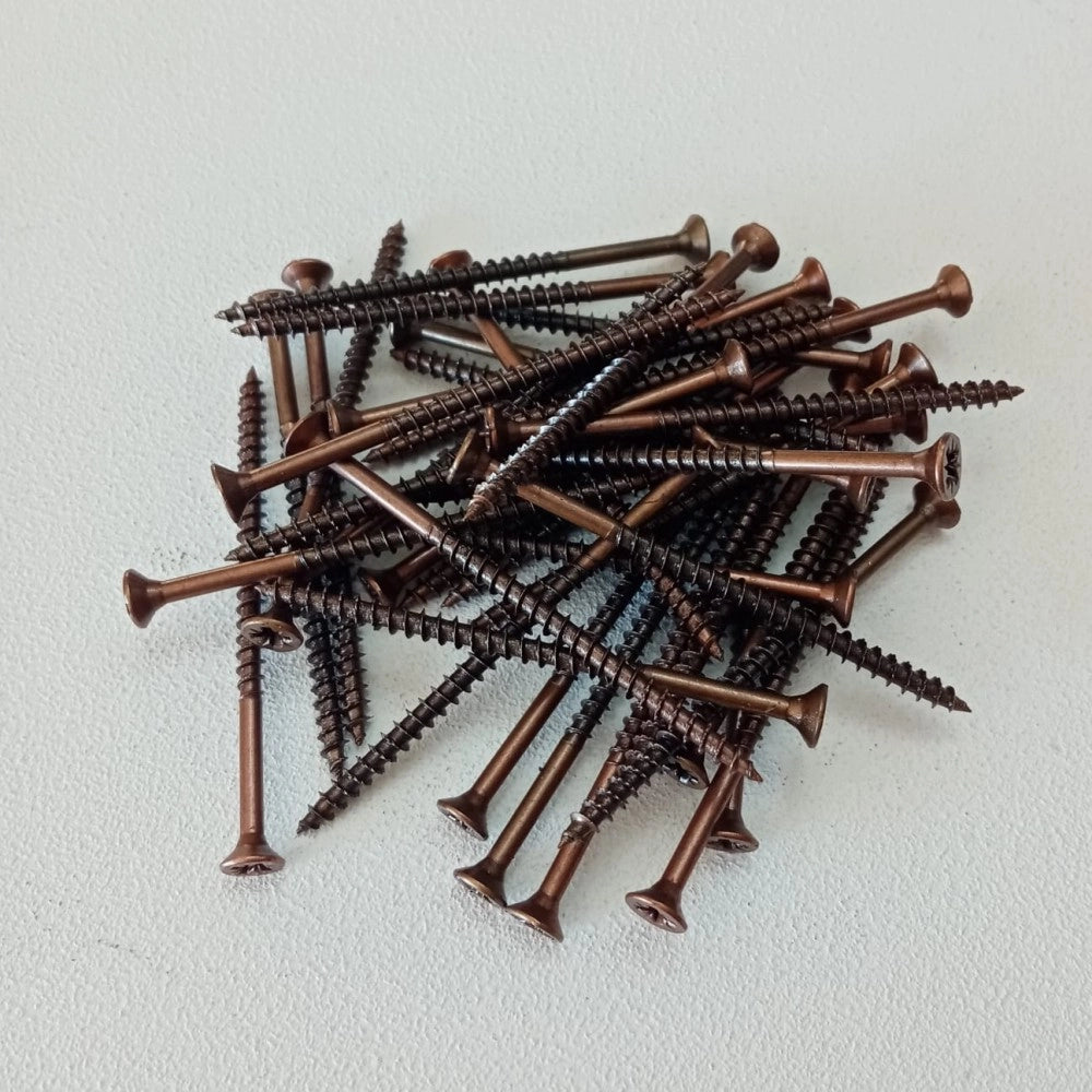 Vite 6,0x180/60mm - 20pz tps testa conica bronzata per legno truciolare parzialmente filettata