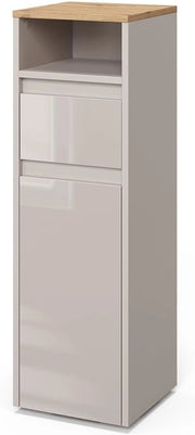 mobiletto bagno Majest, Cachemire, 30.2 x 96.3 cm con cassetto e anta, per la conservazione di accessori da bagno e combinabile