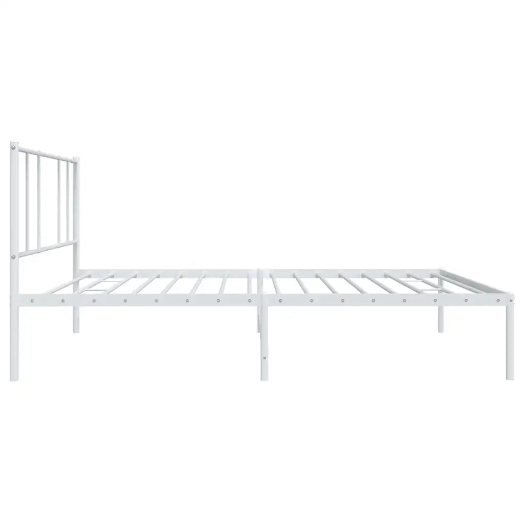 Giroletto con Testiera-Struttura Letto con testiera Metallo Bianco 90x190 cm 349407