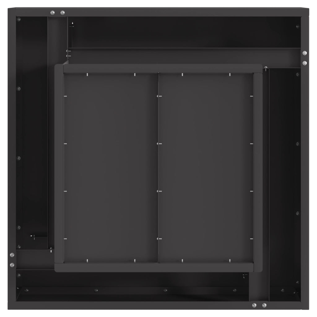 Focolare Square Nero 60x60x30 cm Acciaio