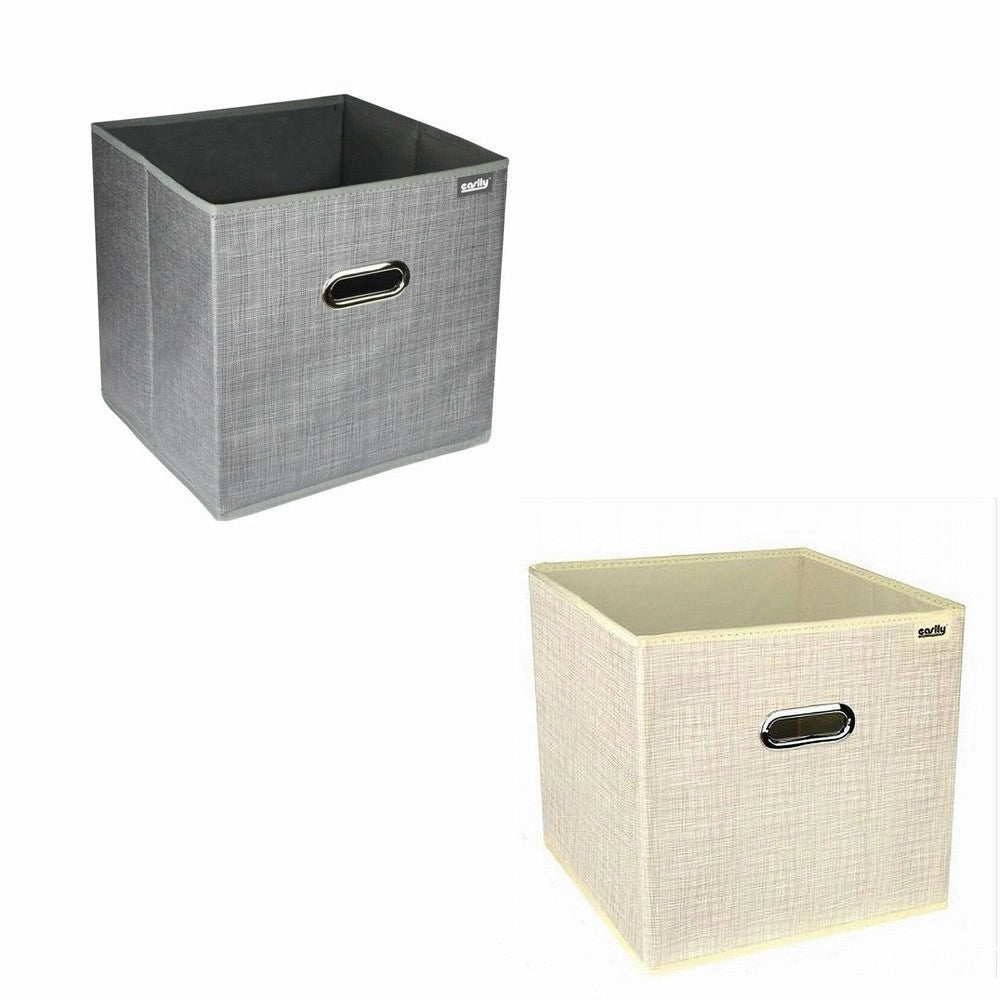 Trade Shop - Scatola Portadocumenti Di Archiviazione Ufficio Box Portatutto 25x25x25cm 69686 -