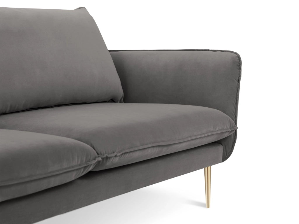 Cosmopolitan Design - Divano "Vienna" 2 posti in velluto grigio chiaro 