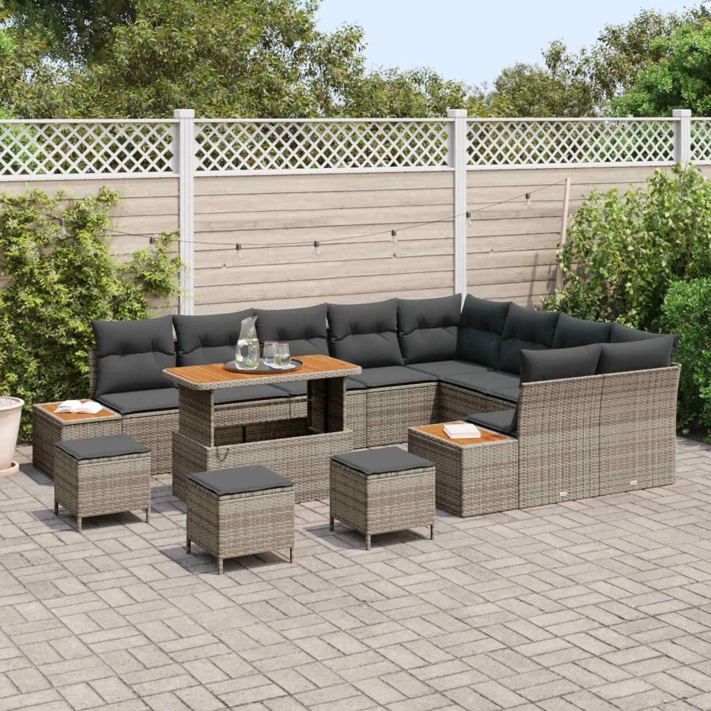 Set Divano da Giardino con cuscino 13 pcs Grigio 3363353