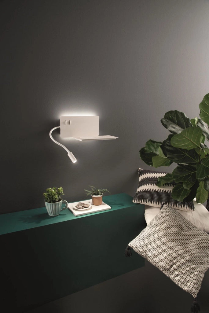 APPLIQUE DA COMODINO FLAT A LED SINISTRO BIANCO 3000K 790LM 9W