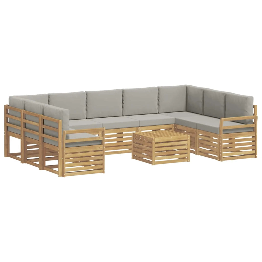 Set di divani da esterno 10 pcs Bianco e Grigio Chiaro 3392546