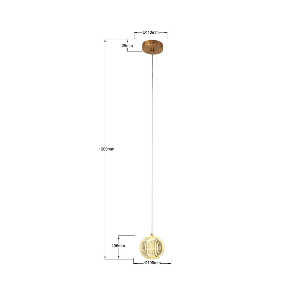 Lampada a sospensione Brillant oro LED CCT 5W Light Prestige