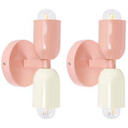 Set di 2 lampade da parete a due luci Up-Down Scones rosa