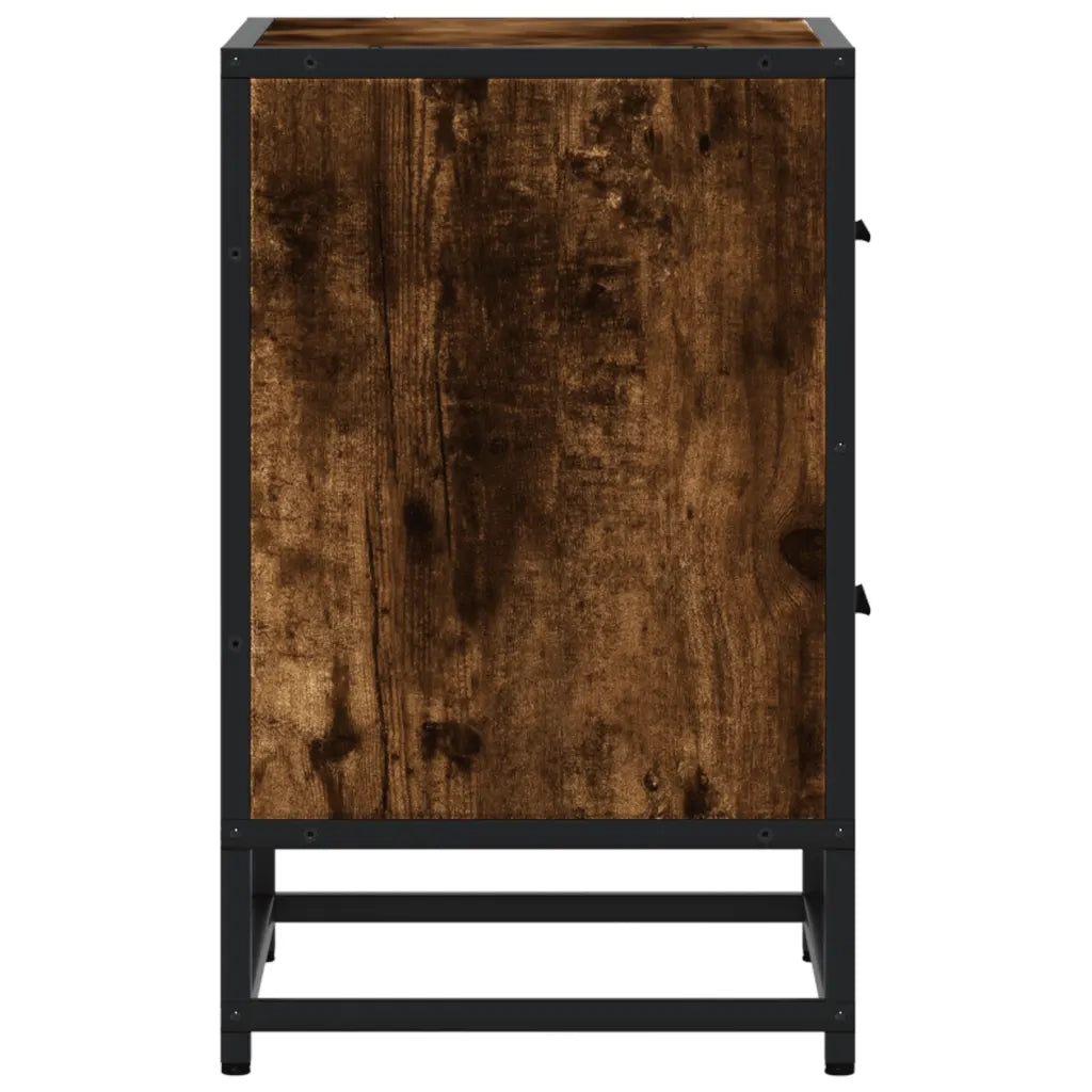 Comodino | Armadio da Notte | Mobiletto da notte Rovere Fumo 40x31x50 cm in Truciolato