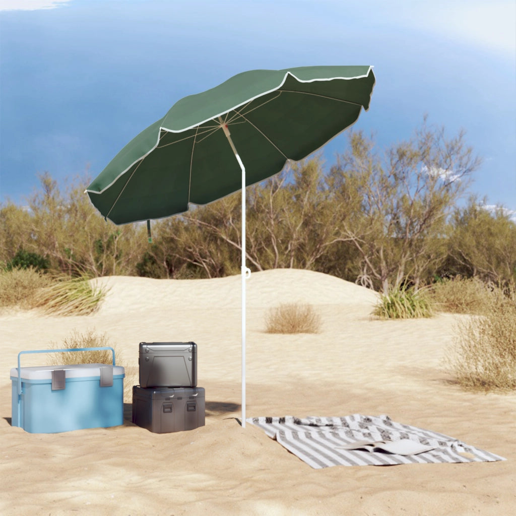 ombrellone da spiaggia  con palo in metallo verde 161x193 cm in poliestere