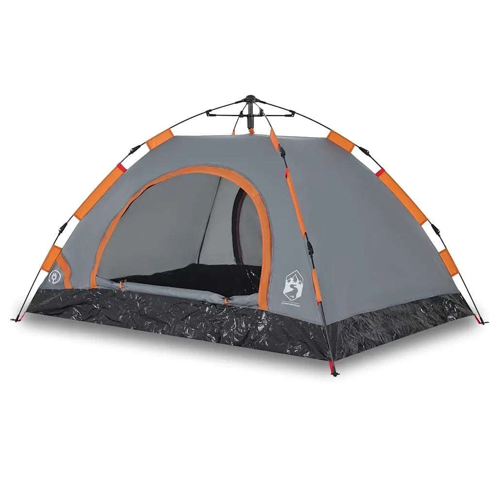 Tenda Campeggio 4 Persone Grigio e Arancione a Rilascio Rapido 4004171