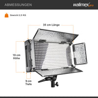 LED 500 Luce a pannello 30 W, versione diurna, con robusto alloggiamento in metallo + staffa, potente illuminazione da studio