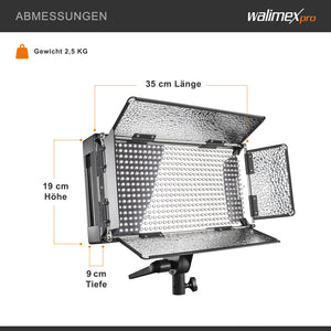 LED 500 Luce a pannello 30 W, versione diurna, con robusto alloggiamento in metallo + staffa, potente illuminazione da studio