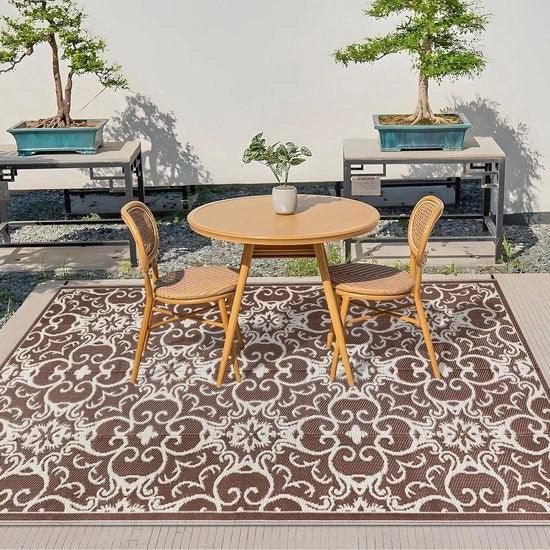 Tappeti esterni impermeabili - coperte da picnic portatili - reversibili e leggere - per giardino, patio, balcone, terrazza, spiaggia e BBQ