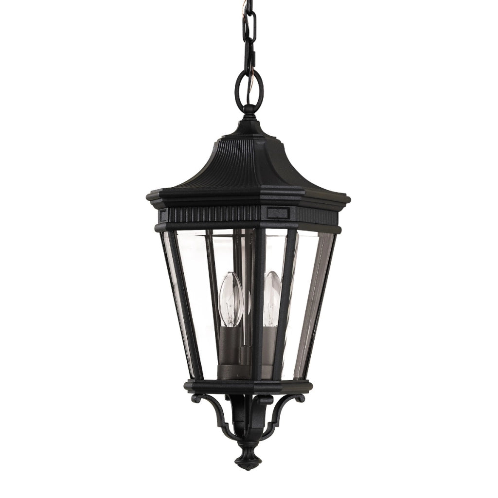 Lampada a sospensione esterna Cotswold Lane Feiss 2xE14 nera