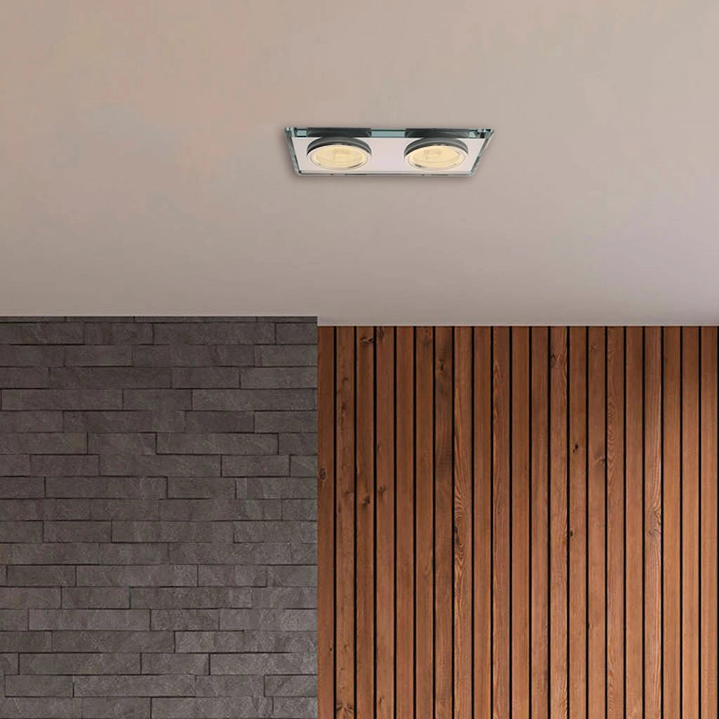 Faretto incasso quadrato 2xGU10 35W nero Eko-Light EKOS926