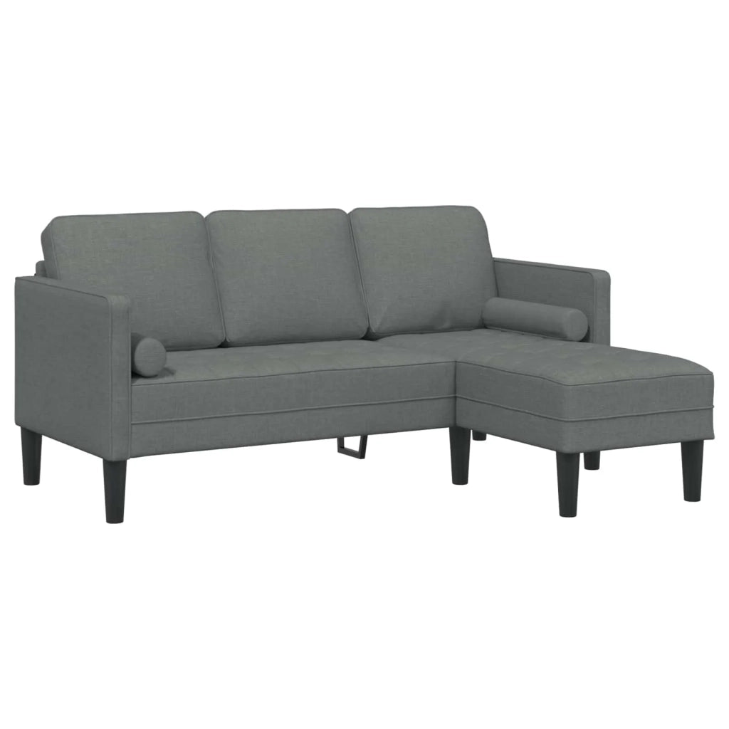 Set di divani con cuscino 2 pcs Grigio scuro Poliestere 3329253