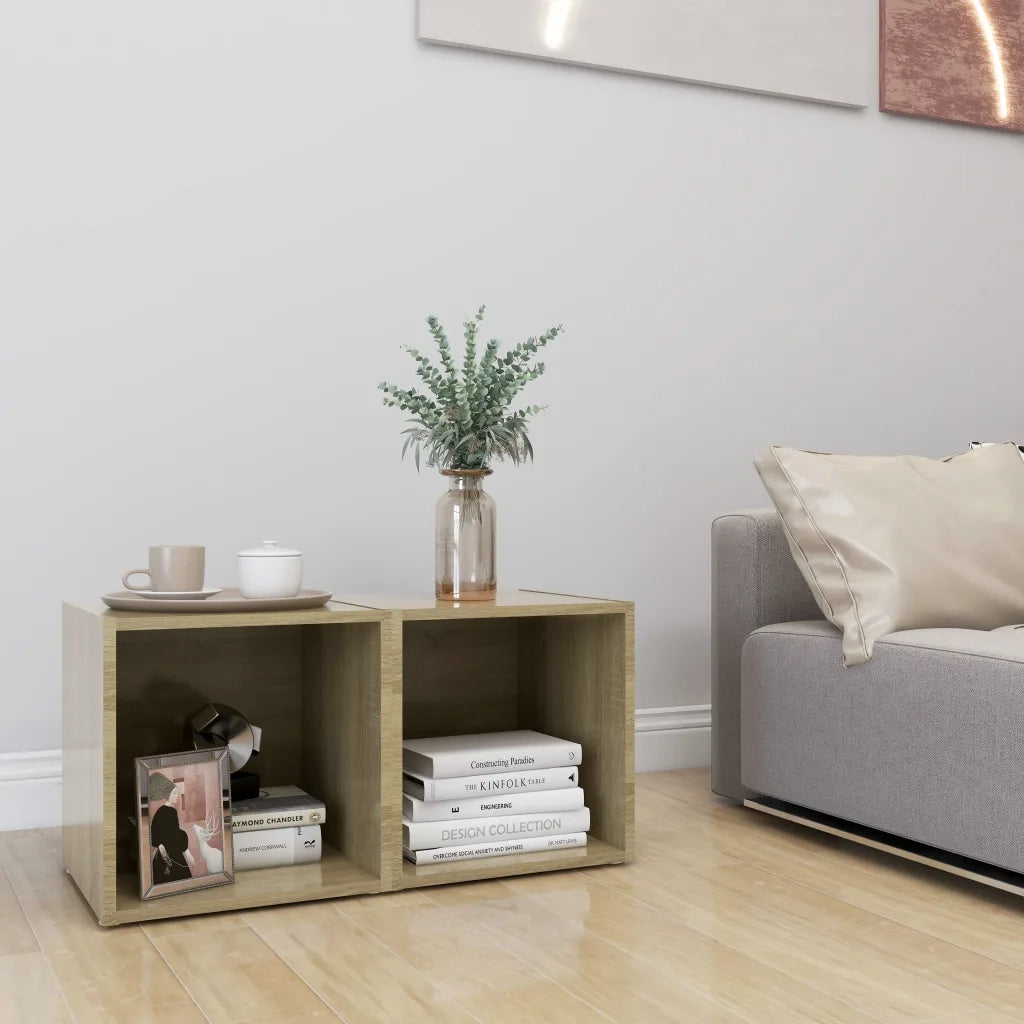 Mobili Porta TV 2pz Rovere Sonoma 37x35x37 cm Legno Multistrato 805508