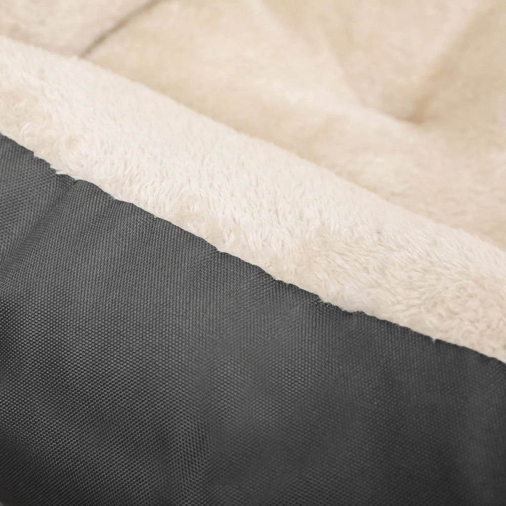 Cuccia per cani con cuscino reversibile 65 x 55 x 20 cm grigio scuro 12_0001205