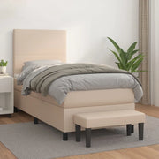 vidaXL Giroletto a Molle con Materasso Cappuccino 100x200cm Similpelle
