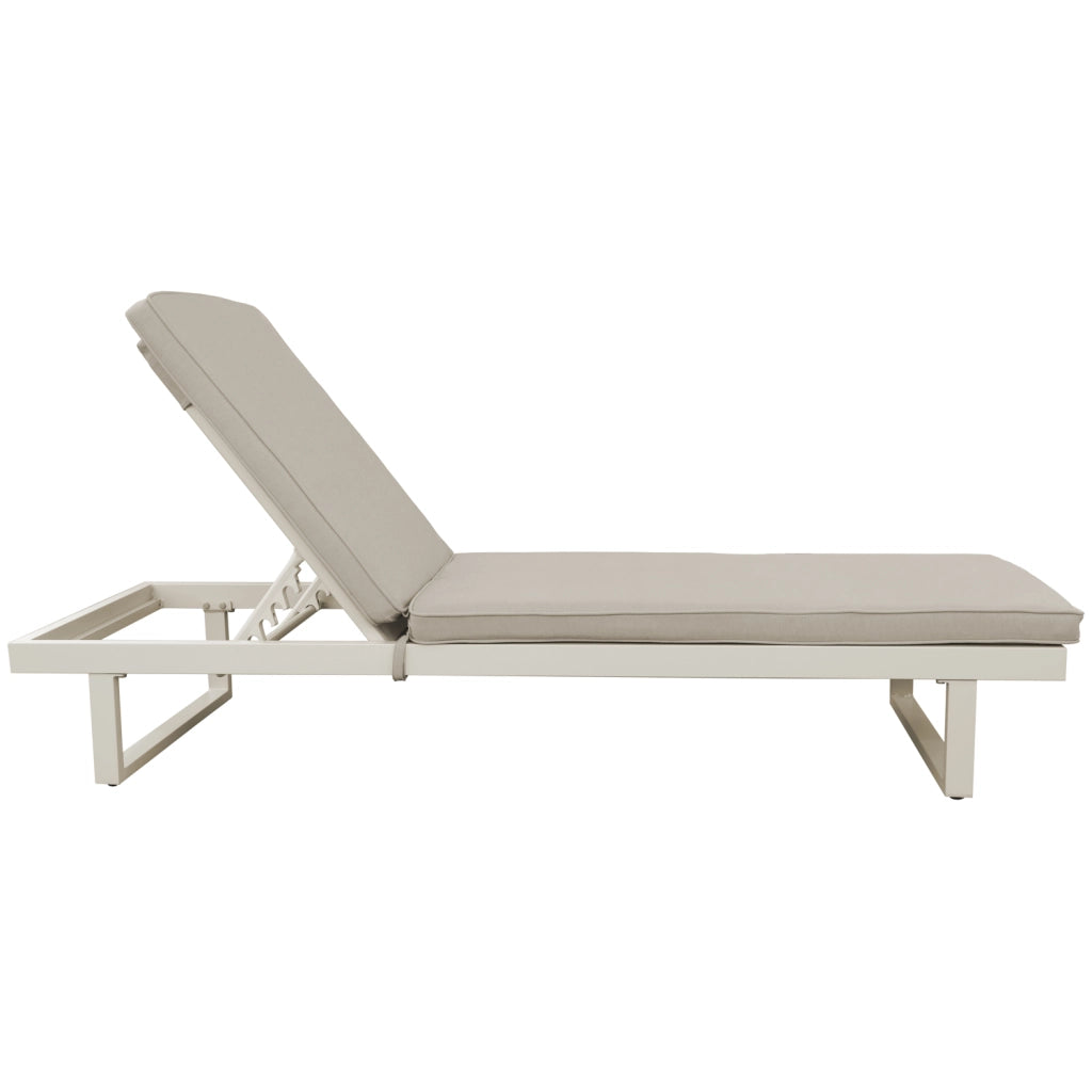 Lettino PALOMINOS in alluminio con cuscino beige