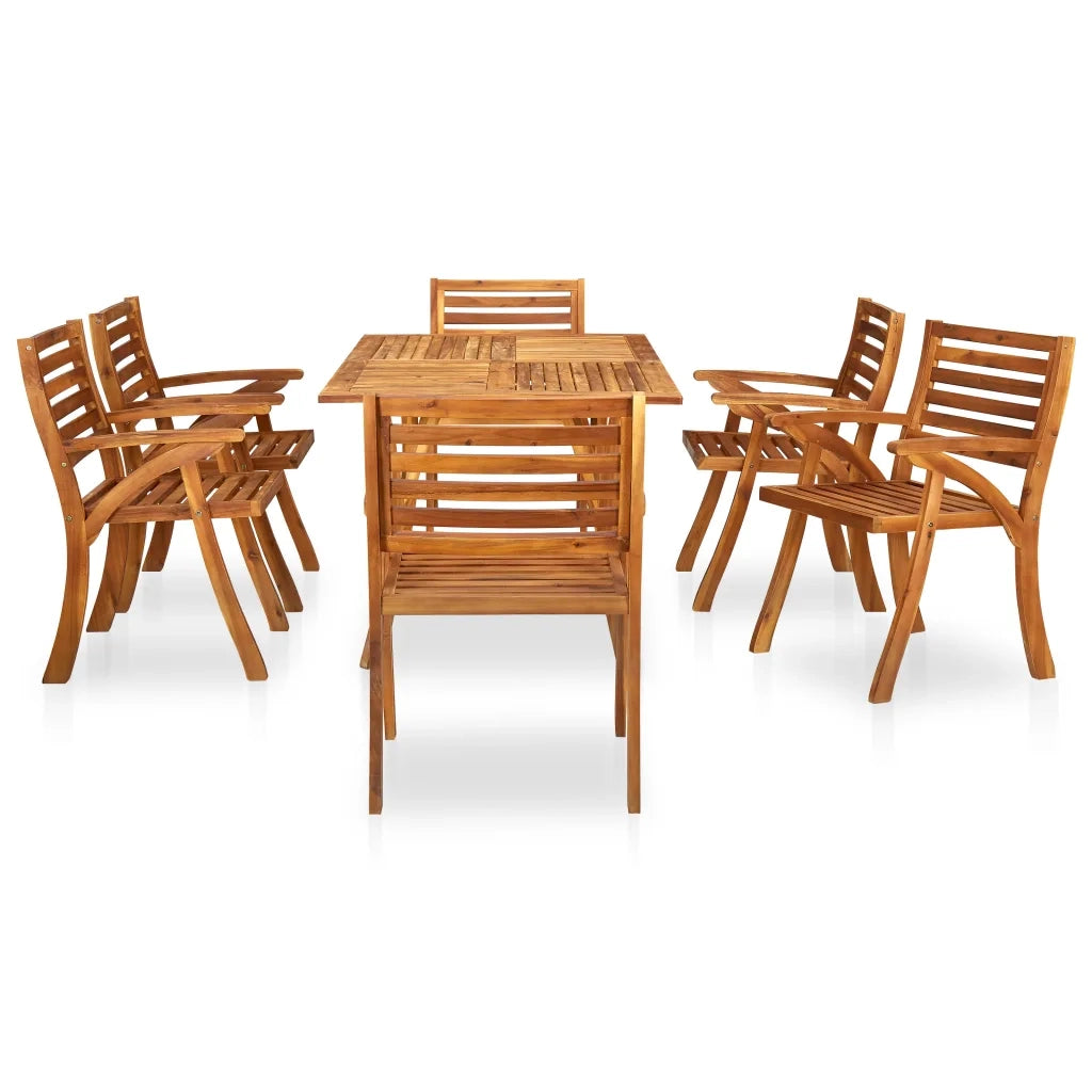 Set da Pranzo da Giardino 7 pz in Legno Massello di Acacia cod mxl 74819