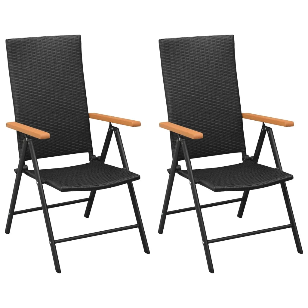 Set da pranzo da giardino per esterni 3 pezzi nero e marrone 02_0013674