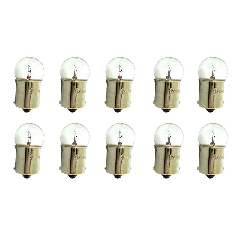 10 Lampade Alogene Sferiche G18,5 BA15S 12V 10W R10W per Auto e Barca