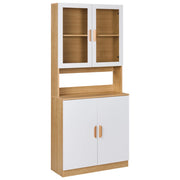 Mobile decorativo in MDF bianco con vano portaoggetti e vetro Sala da pranzo