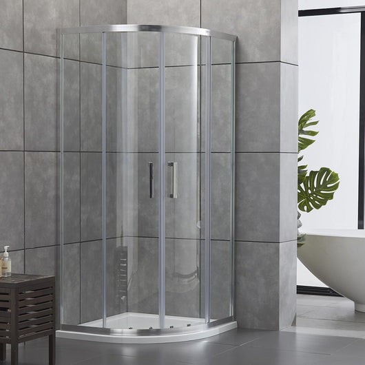 Box Doccia Semicircolare 2 Ante Scorrevoli in Cristallo Trasparente 6mm H190 Bonussi Giuly 80x80 cm