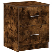 Comodino | Armadio da Notte | Mobiletto da notte con 2 Cassetti Rovere Fumo 40x36x50 cm